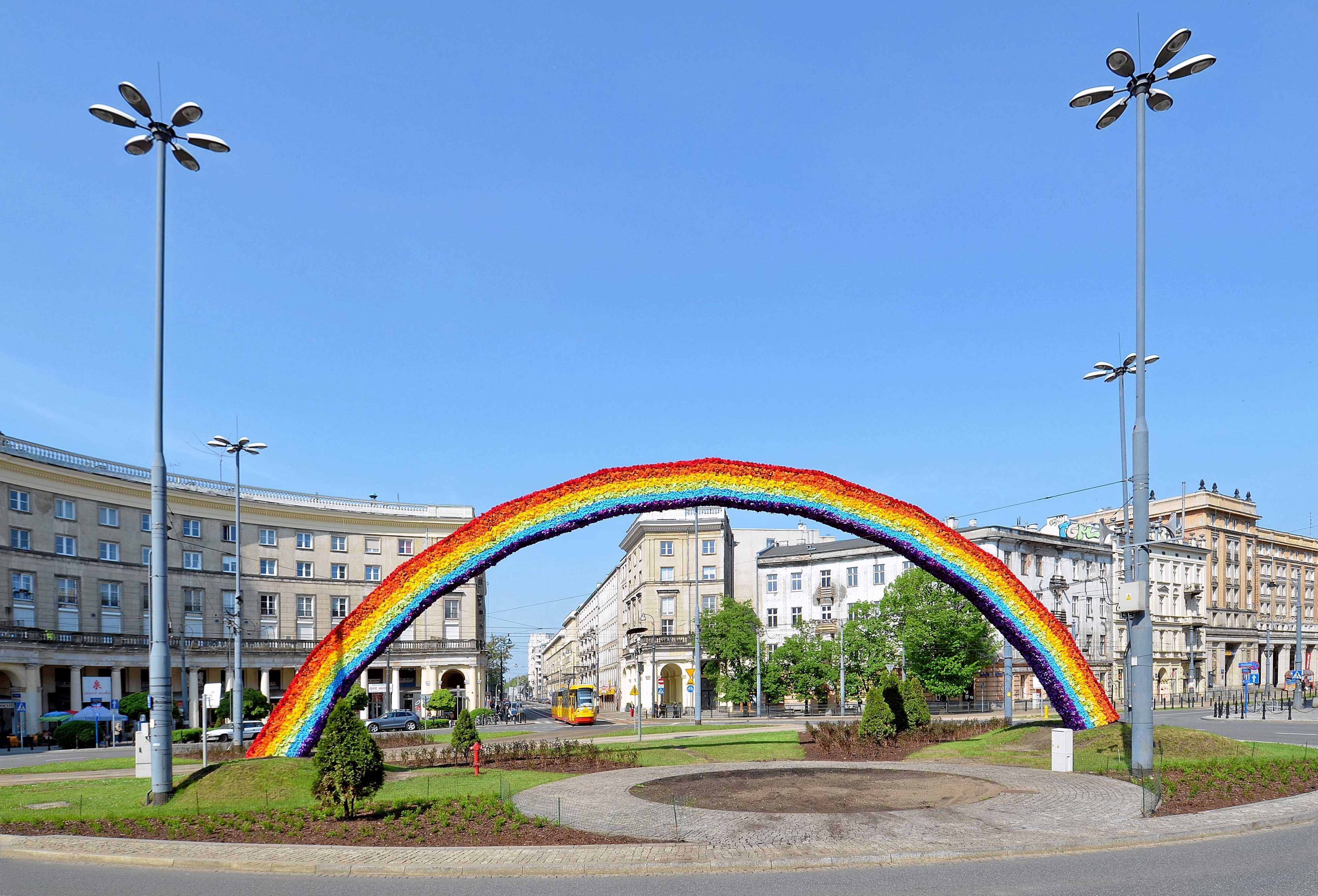 Tęcza na placu Zbawiciela, Warszawa